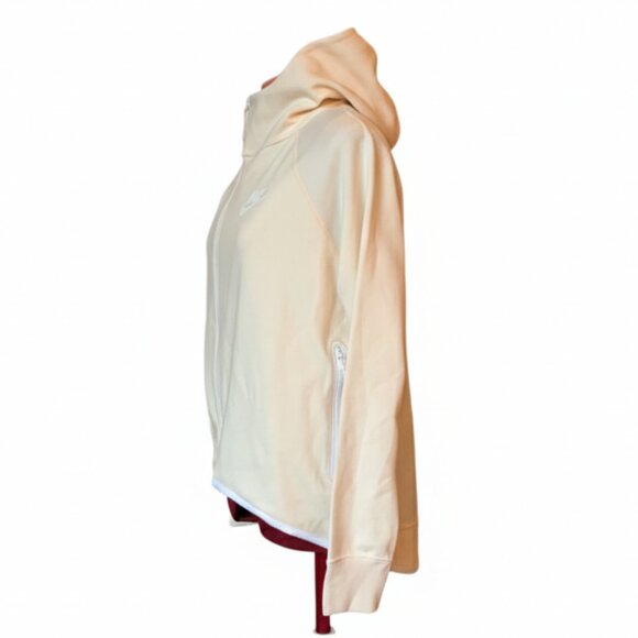 NIKE - Tech Fleece Cape asymmetrical Full-Zip Hoodie Jacket - Creme - Medium - Picture 12 of 13